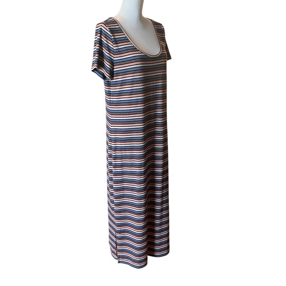 LOFT Striped Multicolor Women's Maxi Dress SZ L - Picture 5 of 8